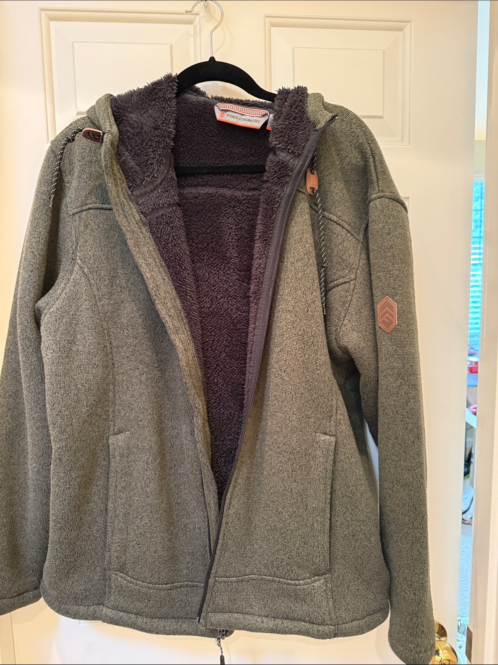 Free Country Olive Green Hooded Fleece Jacket